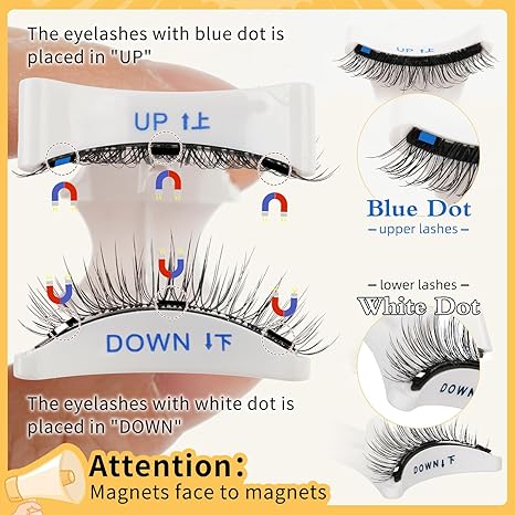 2pcs Reusable Magnetic Lash Cluster Kit for Adults - 100% Glue-Free, Gentle Hypoallergenic D Curl Artificial Fiber False Lashes, Lightweight Natural Wispy, Nature-Infused, Salon-Quality Applicator Included, Mixed Thickness