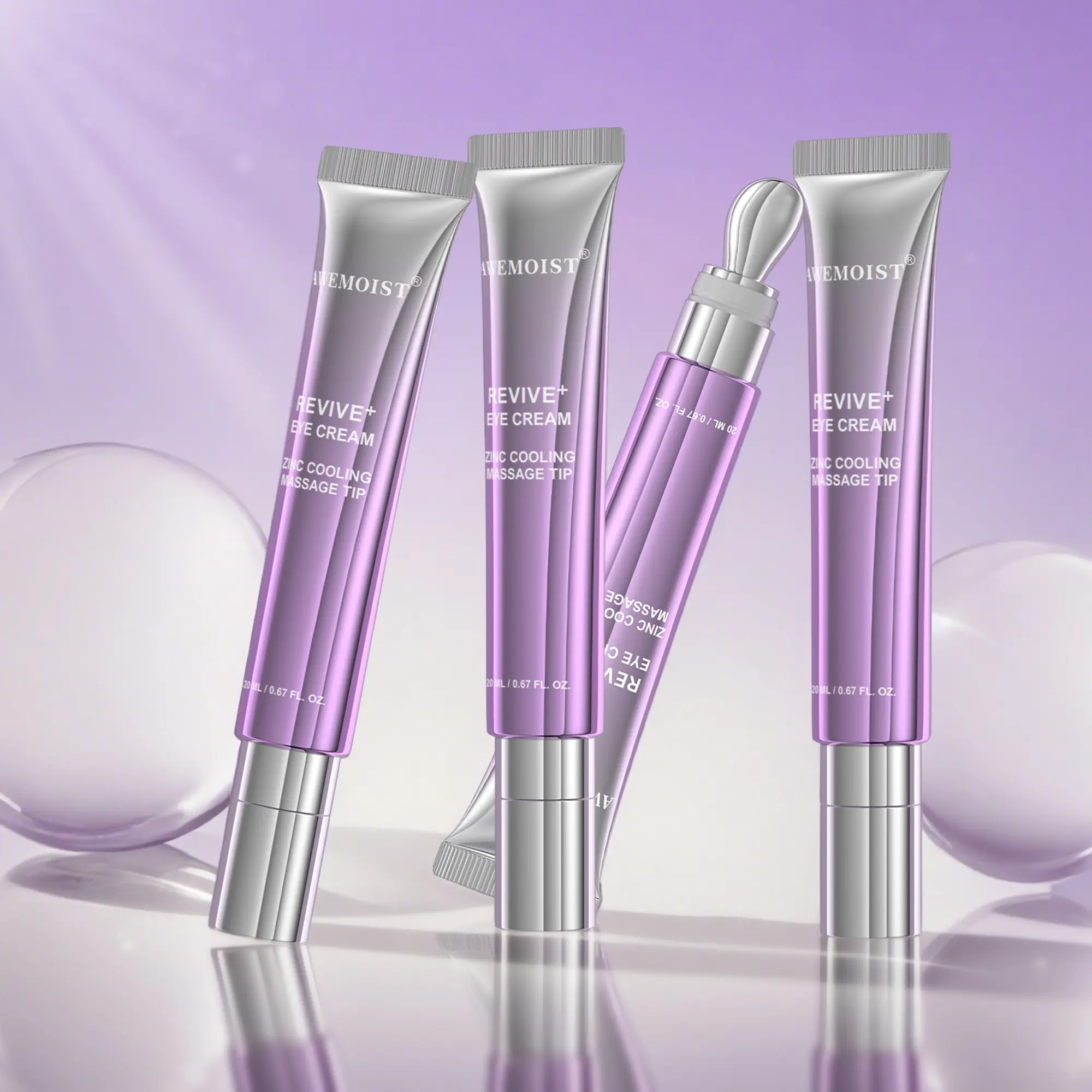 Zinc Cooling Eye Cream with Massage Tip, AWEMOIST Eye Cream