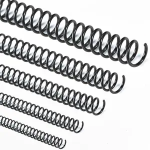 50 Pack Spiral Binding Coils 4:1 Pitch, Black Plastic Binding Coils Kit – 5 Sizes (1/4, 5/16, 3/8, 1/2, 3/4 Inch) Mixed Set for Letter Size Documents