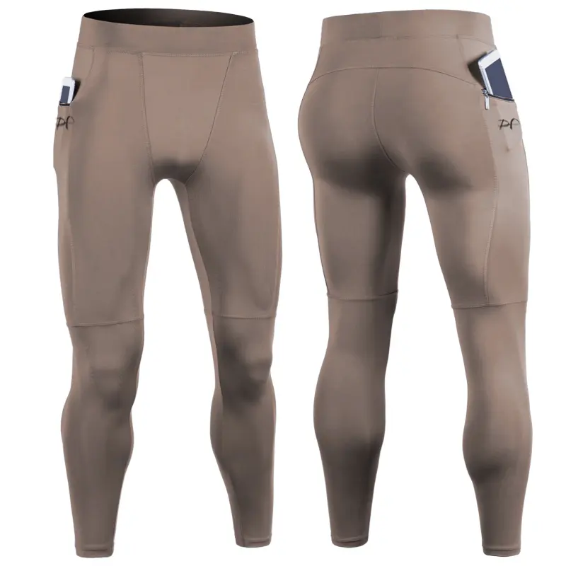 DRPfit for HIM Compression Tights w/pocket-Brown