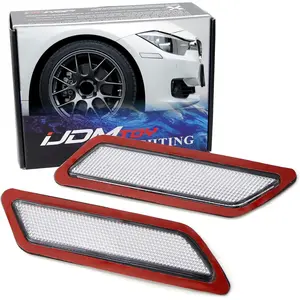 iJDMTOY Glossy Clear Lens Front Bumper Side Markers For 2012-2015 BMW F30 F31 Pre-LCI 3 Series 328i 335i