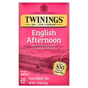 Twinings Pure Black Tea, English Afternoon, 20 Tea Bags, 1.41 oz (40 g)