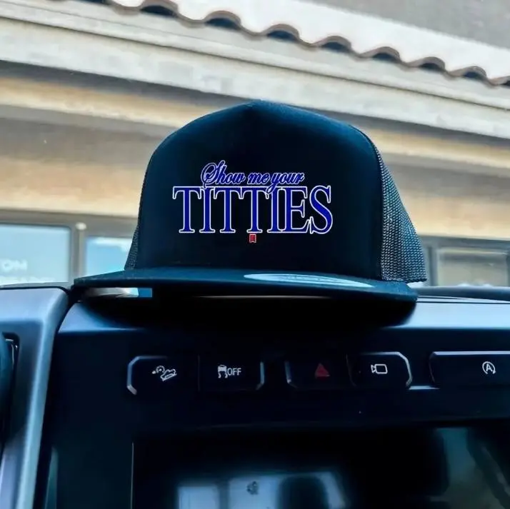 Snapback Trucker Hat With Unique 'Show Me Your Tits' Slogan