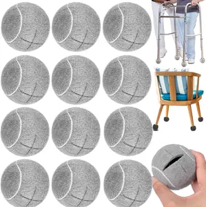 4 Pack Pre-Cut Tennis Balls for Walkers Heavy Duty Glide Balls with Felt Pads for Walkers & Furniture Legs Floor Protection Tennis-Themed Party Decor
