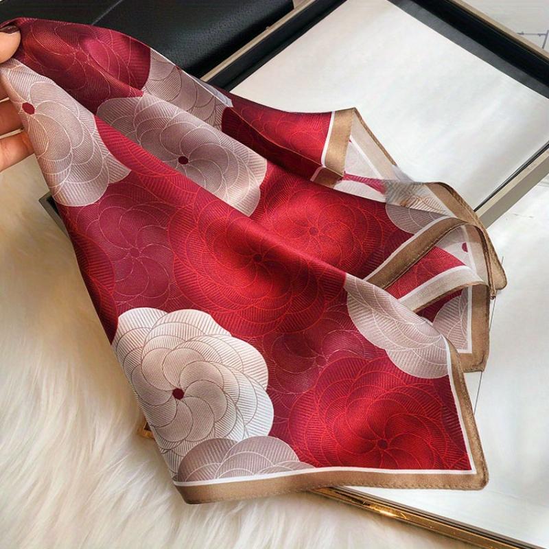 Women’s scarf, fashionable square scarf, elegant fashion accessory, suitable for all seasons, satin scarf, genuine silk scarf, ideal for professional women, travel enthusiasts, office workers, and everyday use.