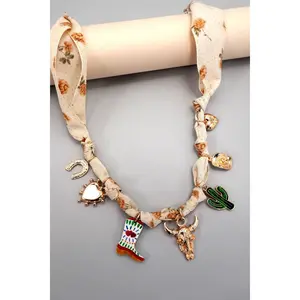 SCARF CHARM NECKLACE-BOOT CACTUS HAT HEART |