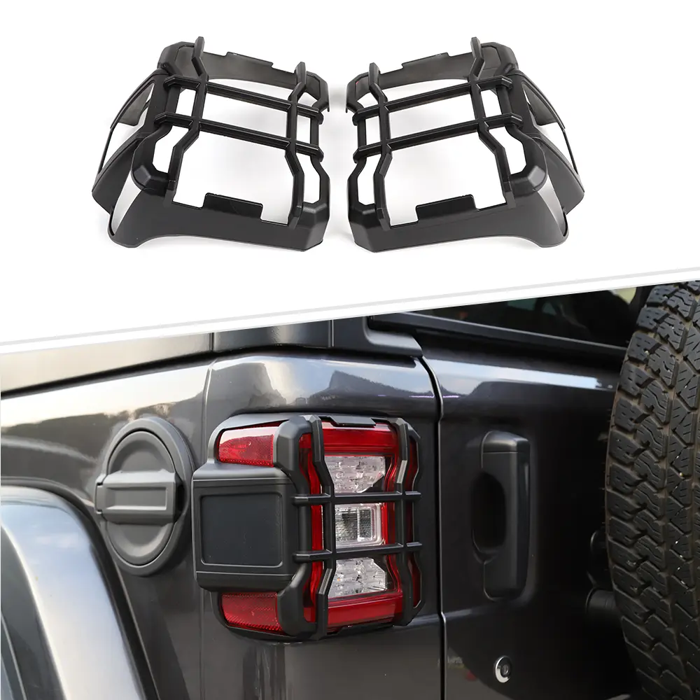 Automotive LED Rear Tail Light Cover Trim Guard for 2018+ Jeep Wrangler JL, 2-Piece Set Car Accessories, Perfect Fit, Easy DIY Installation