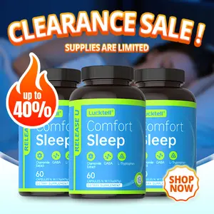 LUCKTELL Comfort Sleep Capsules - Natural Solution with GABA L-Tryptophan Chamomile & Lemon Balm Extracts for Better Sleep Quality 60 Count