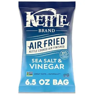 Kettle Brand Potato Chips, Air Fried Sea Salt & Vinegar Kettle Chips, 6.5 Oz Bag