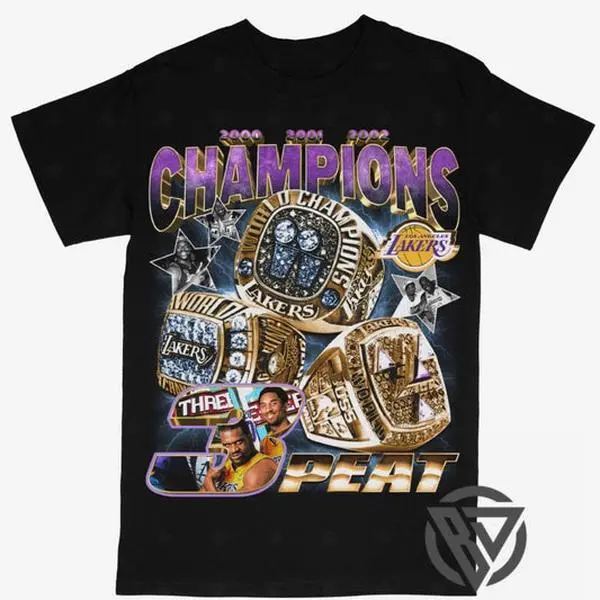Los Angeles Lakers 3 Peat T-shirt For Men Women, For Fans Unisex Casual Streetswear Top