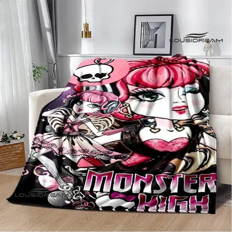 Monster High Flannel Blanket - Ultra Soft, Cozy Warm, Creepy Cute Style for Draculaura & Frankie Fans, Teen Girl Gifts, Bedroom Throw for Home Use