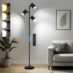4000LM LED Tree Floor Lamp, 36W Super Bright Reading Lamp with Remote,  Tall Standing Light with 3 Rotatable Heads & 6 Color Temperatures, Modern Floor Lamps for Living Room Bedroom Office