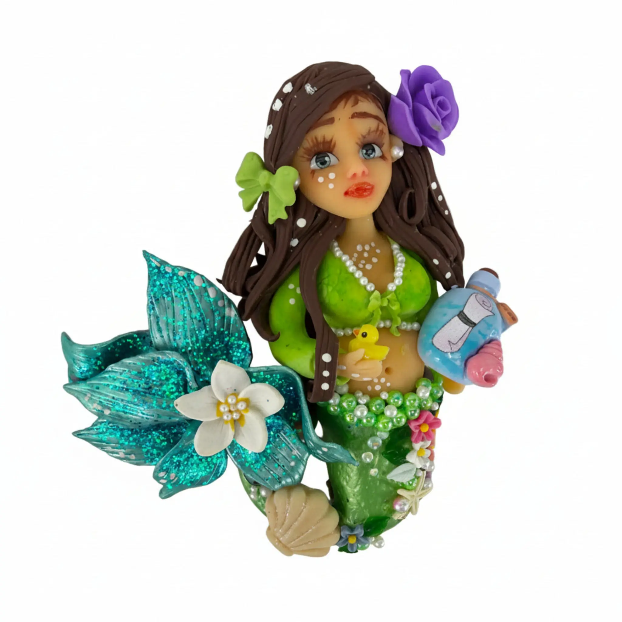 Baby Shower Mermaid Cold Porcelain Centerpiece | Ocean Celebration DIY Charm