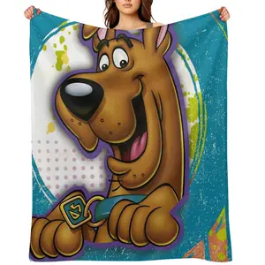 Anime Scooby-Doo Flannel Blanket for Adults - Super Plush Soft & Anti-Shrink Throw, Machine Washable Cozy Blanket for Bed, Sofa, All-Season(Cartoon Characters Design, Perfect Holiday Gift)