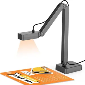 4K USB Document Camera for Teachers, 8MP Doc Cam with Auto Focus & Dual Mic, Foldable A3 Book Scanner & Visualizer Camera with LED Light, Plug & Play for Zoom, Classroom, , Windows, Chromebook