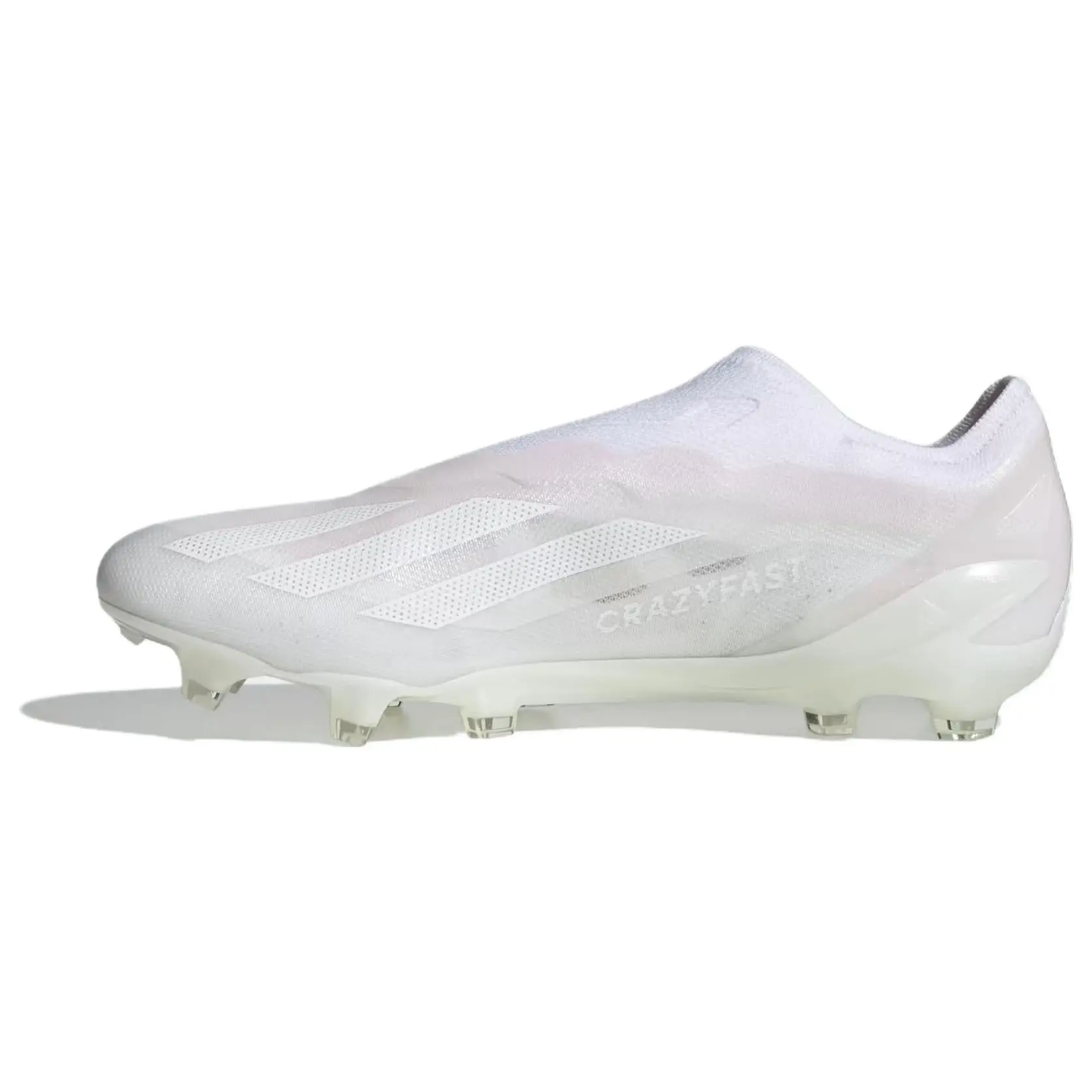 Adidas X Crazyfast.1 Laceless FG Pearlized Pack Minimalist Durable Non-slip Soccer Cleats Unisex White GY7381