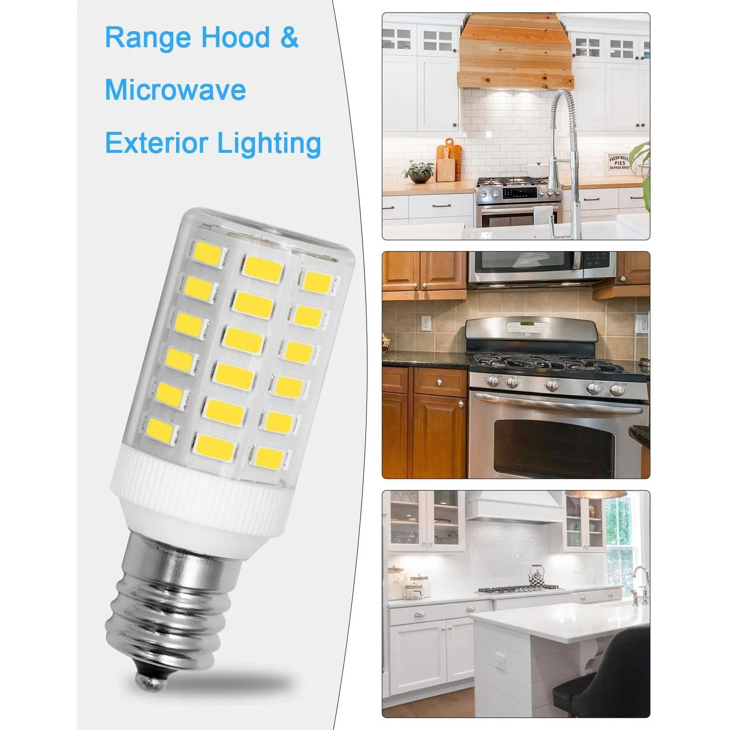 KEI D28A Replacement Bulb – E17 Intermediate Base LED, 100-265V, 800 Lumens, 5000K Daylight White For Refrigerators, Range Hoods, And Lamps (1-Pack)