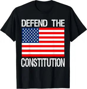 Defend The Constitution T-Shirt US Political Protest Tee T-Shirt Pure Cotton Graphic Tees Menswear Top: Gifts for Men & Women