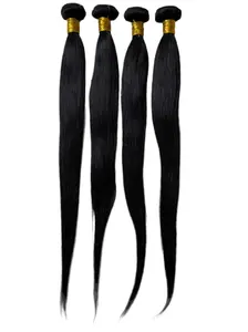 Silk Set – 4-Pack of Brazilian Straight Human Hair Bundles (Natural Black)