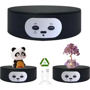 Motorized Rotating Display Stand ,5.2 inch/ 11Lbs Load , Spinning Display Stand for Epoxy Glitter Tumbler, ,Watch,Tumbler ,360  Electric Rotating Turntable for Photography Products, Online show-Black