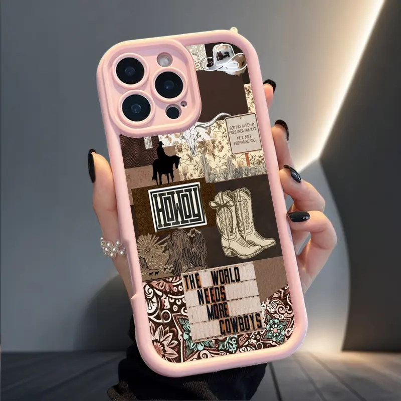 Howdy Cowboy Silicone Shell Smartphone Case, Durable Customized Handheld Cellphone Devices Protector for iPhone 17 Air/16/16e/15/14/13/12/11 Pro Max Plus/X/XS, Soft Matte TPU Armor, Lens Protection, Drop-Proof Shockproof Back Cover