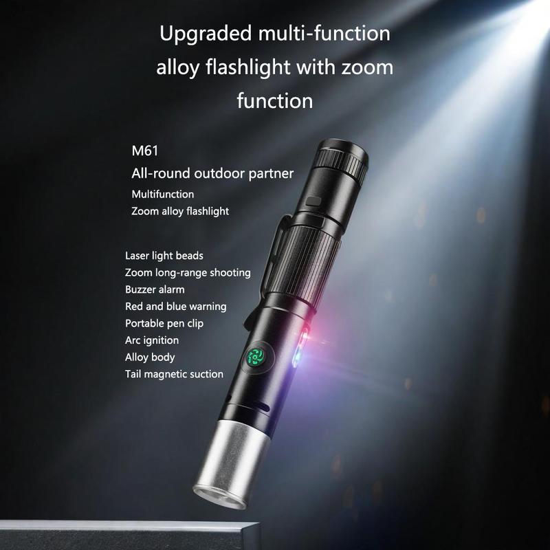 LED Flashlights Mini Camping Flash Light with High Lumens, Magnetic Tail, Zoomable, Bright,Versatile Tactical Flash Light for Home Outdoor Camping Running, Jogging, Walking, Mother's Day Valentine's Gifts