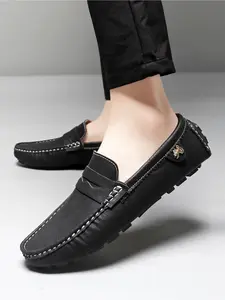 Casual Slip-On Men's Driving Loafers | Daily Fashion All-Match Street Style | Premium Vintage Quality Comfortable Work Footwear | Lightweight Flexible Non-Slip Walking Shoes for Men