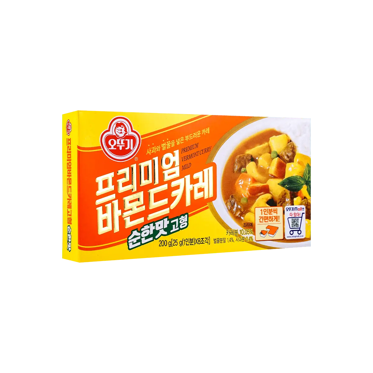 OTTOGI Premium Korean Mild Curry Roux Block 200g - Authentic Flavor, Easy to Make