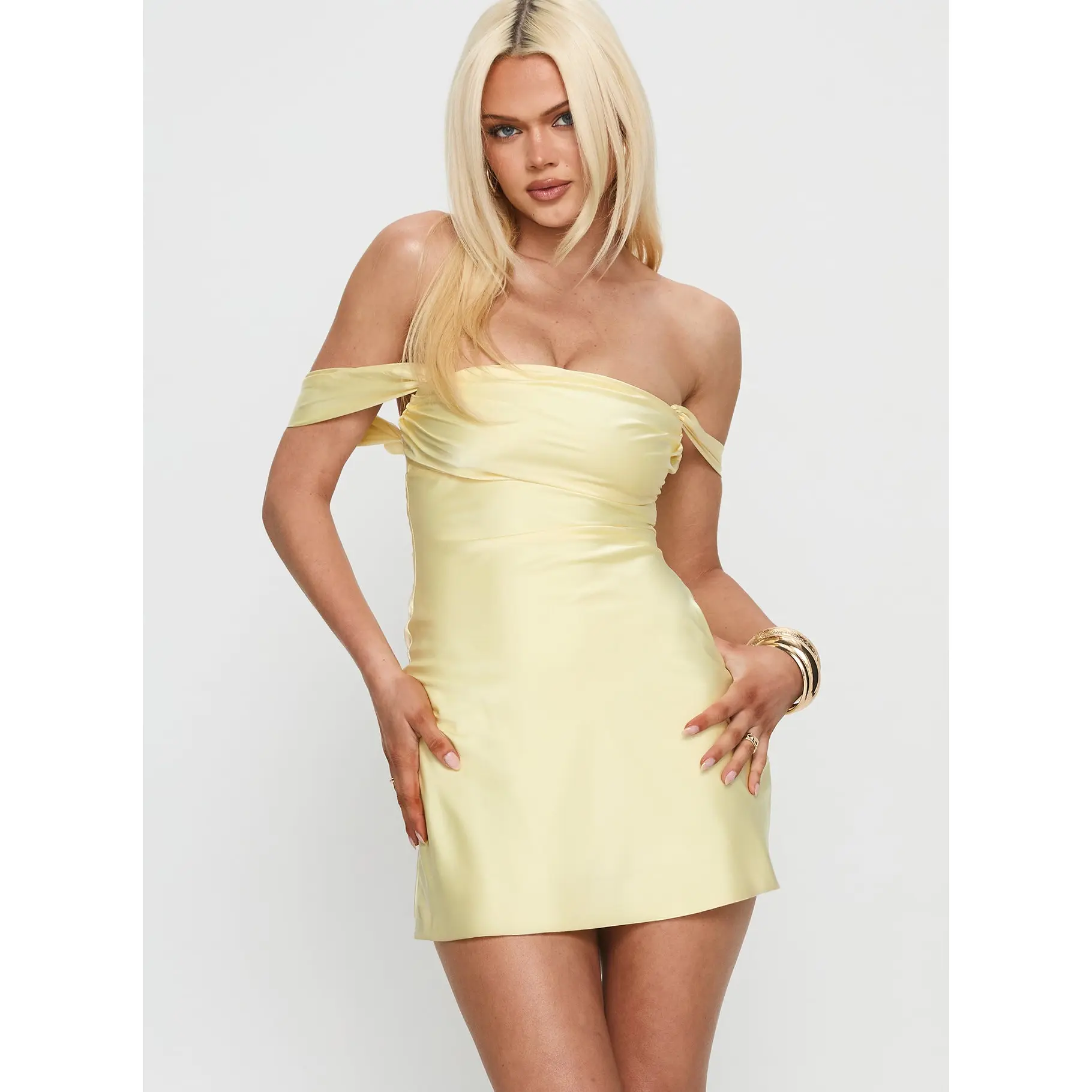 Zabbarra Off The Shoulder Mini Dress Lemon - TikTok Shop Zabbarra Off The Shoulder Mini Dress Lemon - TikTok Shop