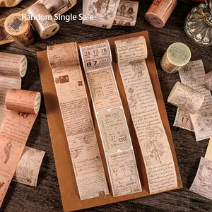 Random Vintage Washi Tape, Vintage Scrapbooking Tape, DIY Decorative Material Collage Journaling Tape, Office Stationery & Supplies, Scrapbook Page