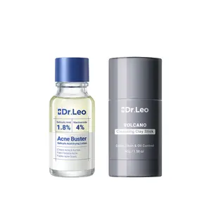 Dr.Leo Acne Treatment Set - Charcoal Clay Mask Stick + Detox Powder + Lightweight Salicylic Acid Spot Treatment Lotion for Pores, Pimples, Blackheads, Detox, Oil Control, Niacinamide, Fast-Acting Anti-Acne Care (Summer Vibes) #DealsForYouDays