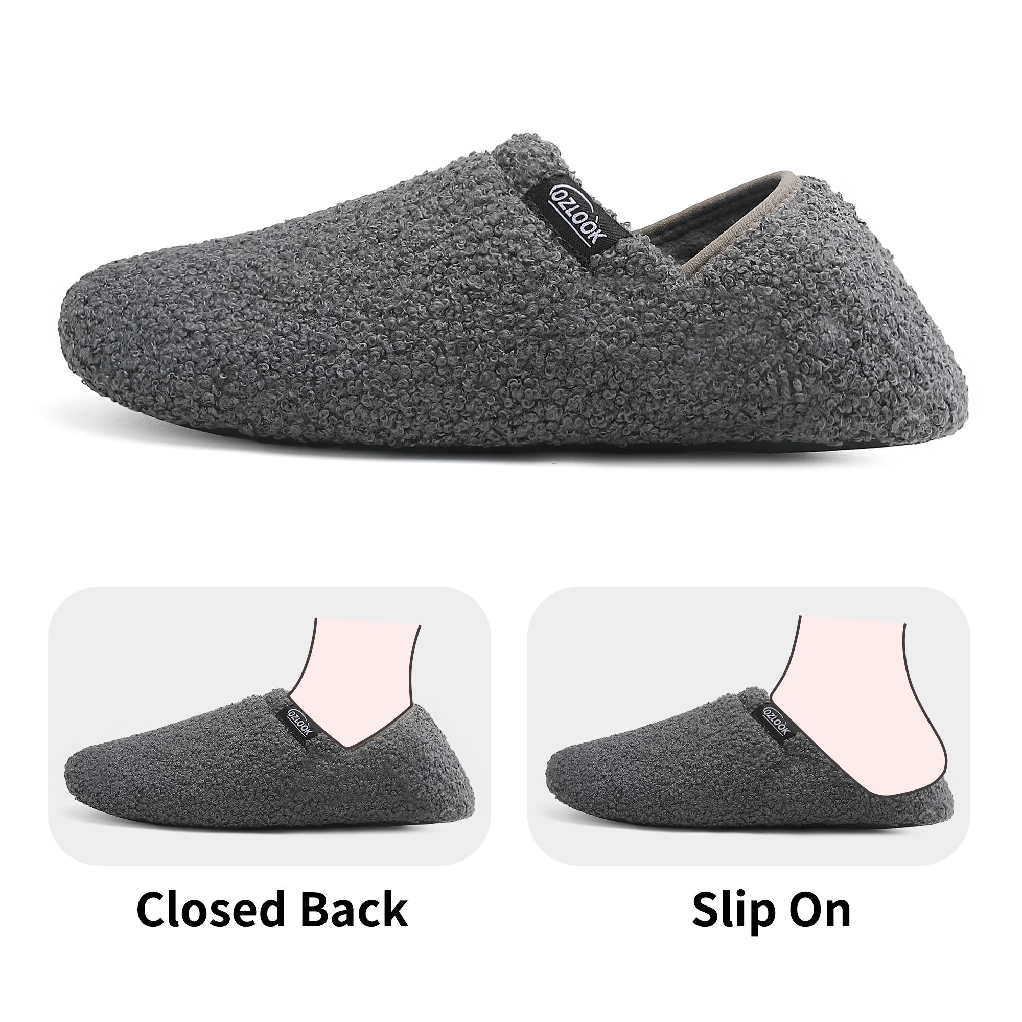 House Slippers for Women Men , Womens Mens Slippers with Non-slip Sole Slip On for Indoor & Outdoor, Portable Slippers for Home Travel Hotel,Winter Warm Slippers Footwear Shoe