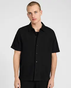 Express Textured Chevron Short Sleeve Shirt