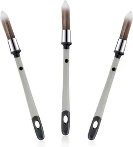 3 Pcs Paint Brushes for Painting Walls 0.37 Inch Small Paint Brush, Trim Paint Brushes Edge Painting Tool for Baseboards Furniture House Wall Corners Detail Paint Edger Brush and Touch Up Painting