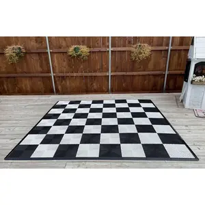 MegaChess Commercial Grade Hard Plastic Chessboard with 12 Inch Squares With Edge Ramps