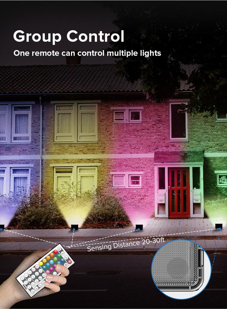 SANSI RGBW LED Outdoor Flood Lights 80W/120W/160W, Energy Efficient, Ideal for Pool Parties, Stage, & Landscape, IP66 Waterproof, 2-Pack, Perfect for Halloween , Halo Landscape Light, Outdoorfun Decorative