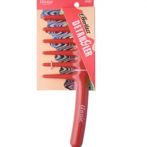 Annie Effortless Detangler Comb #361, 1 Count, Orange, Lightweight & Durable Design for Effortless Detangling