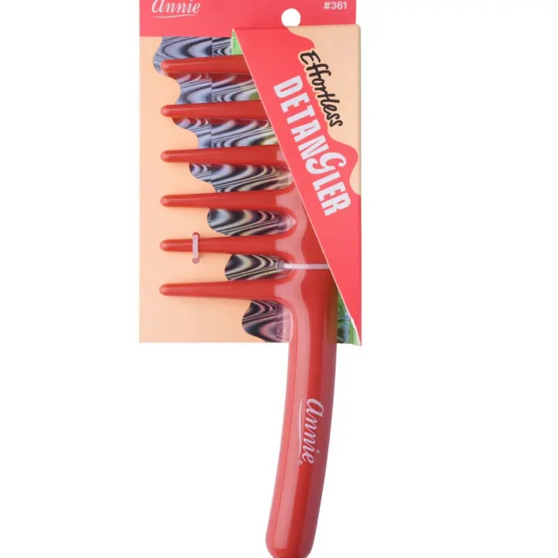 Annie Effortless Detangler Comb #361, 1 Count, Orange, Lightweight & Durable Design for Effortless Detangling