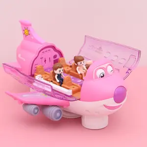 Cartoon Airplane Toy, 1 Set 360 Degree Rotating Airplane Toy with Light & Music, Novelty & Gag Toys, Birthday Gifts for Children
