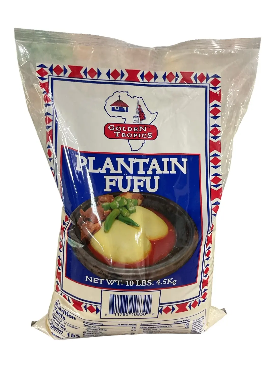 Golden Tropics Plantain Fufu, 10 lbs 4.5 kg
