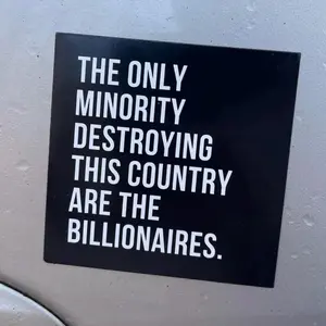 Leftist car magnet anti-billionaire magnets only minority destroying America activist protest truck defund fascism vinyl magnetic decal