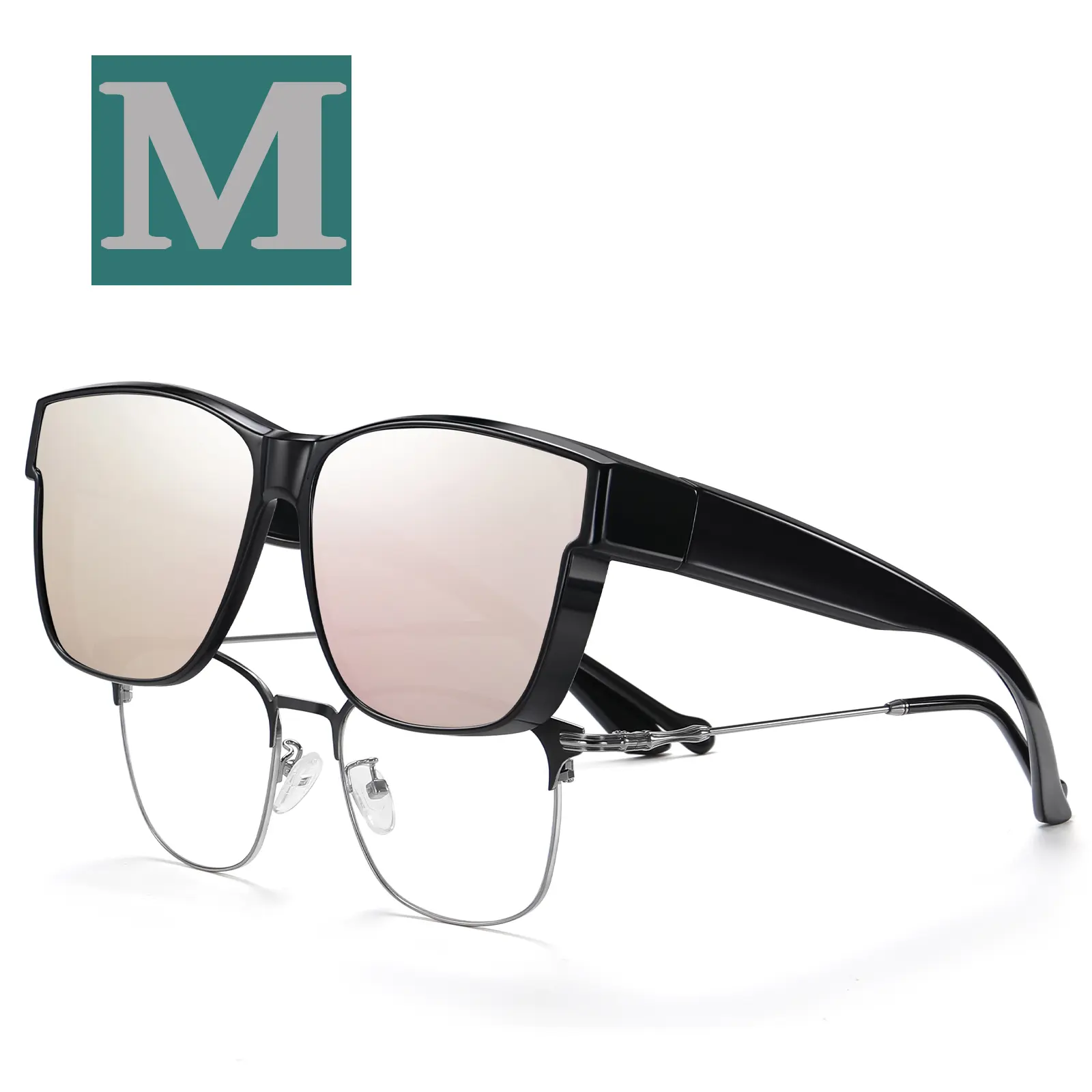 M Size Black Frame Pink Lens