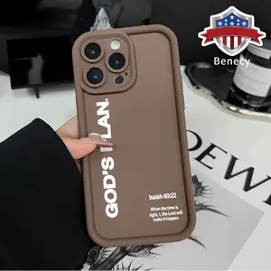 Phone Case for iPhone 15 16 14 Pro Max 13 12 11 XR XS Plus E  GOD'S PLAN Pattern Shockproof Silicone TPU Bumper Drop Protection Cover Smartphone Casing