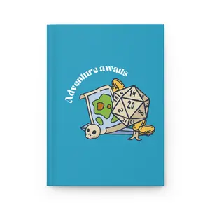 Funny Dungeons and Dragons Hardcover Journal Matte, RPG Gaming Notebook, Tabletop Roleplaying Diary, Dungeon Master Gift, DND Planner