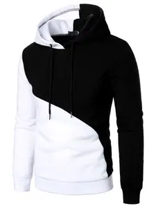 Men's Hooded Sweatshirt Colorblock Casual Pullover, Fall Winter Outdoor Sports Men's Hoodie, Fitted Moderate Fabric, Comfortable Style, Casual Streetwear Sweatshirt