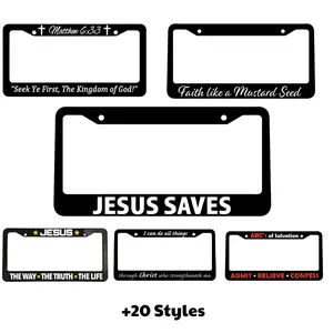 (+15 Styles) Christian License Plate Frame, Bible Verse Car Tag Holder, Jesus Saves Plate Frame, Faith Scripture Frame, Inspirational Christian Auto Accessory