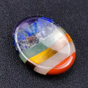 Natural Chakra Worry Stone Healing Anxiety Crystal Thumb Wicca Reiki Spiritual Energy Healing Crystals Meditation Stone Anxiety