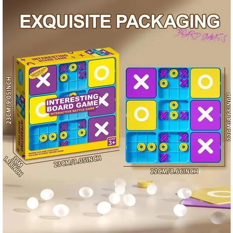 Colorful Tic-Tac-Toe Board Game, 2-Player Educational Toy, Brain-Boosting Activity For Family Game Nights, Parent-Child Play And Holiday Gifting