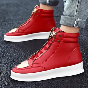 Men'S Trendy High-Top Sneakers, Versatile Casual Sports Shoes, European Style Boots.