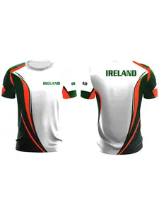 Irish Top-05 Trendy Shirt, Casual Sporty Top, Athletic Letter Print, Exclusive Flag Color, Limited Edition High-Quality, Ultra-Fine Knit Fabric, St Patrick's Day Celtic Style